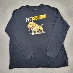 Pittsburgh Steelers Shirt Mens 5XL Football Shirt Pitbull Dog Black Yellow Adult